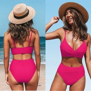 NWT Women's Twist High-Waist‎ Bikini Sets Swimsuit SIZE MEDIUM
